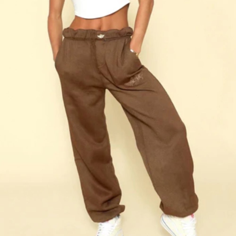 NEW Boys Lie Josh Grunfeld Vintage Sweatpants in Chocolate